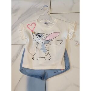 Nwt Disney Lilo & Stitch Toddler Girls' 2-Piece‎ Shorts Set Outfit 3T